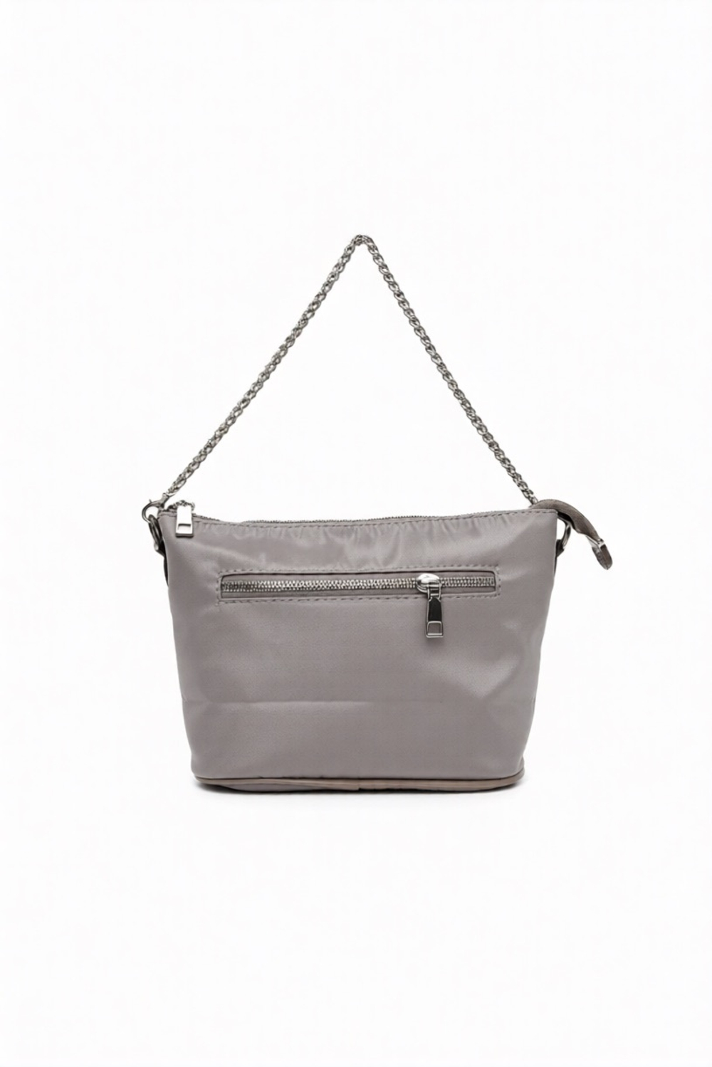 Сумка женская через плечо из нейлона серая QOZA