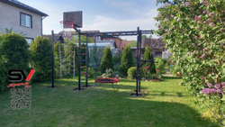 Монтаж уличной шведской стенки Sv Sport Рукоход (5 вертикальных столбов)