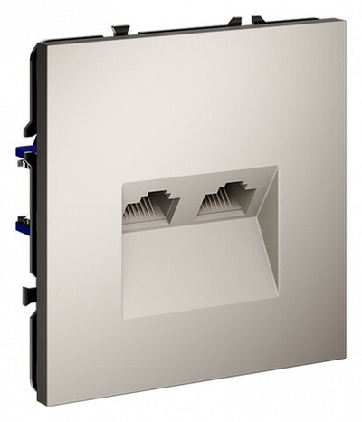 Розетка двойная Ethernet RJ-45 без рамки Voltum S70 VLS060203