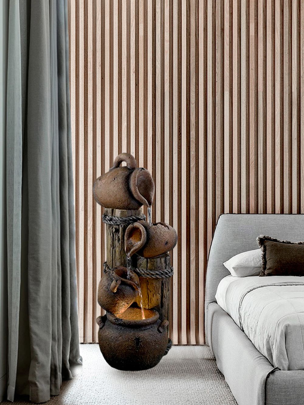 Waterfall Фонтан декоративный Каскад Горшки с подсветкой