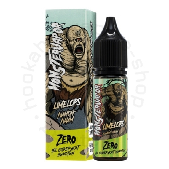 Жидкость MONSTERVAPOR LIMELOPS с ароматом лимон-лайма, 0 мг/см³, 30 мл. ZERO