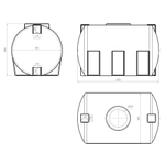 Ёмкость горизонтальная 1000л усиленная для перевозки Политим 1000 л. горизонтальный (1650x965x990см;красный) - арт.560713