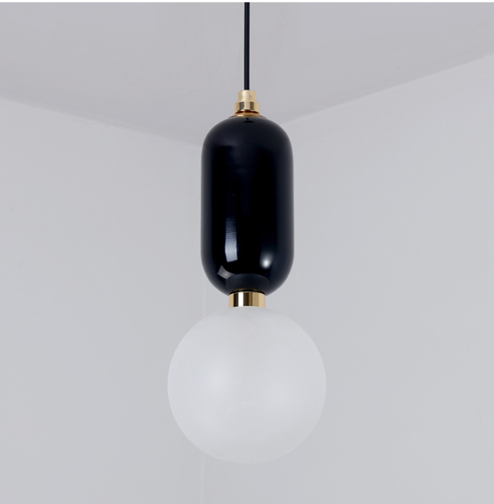 Pendant design lamp Aballs  by Parachilna (Black,  D15)