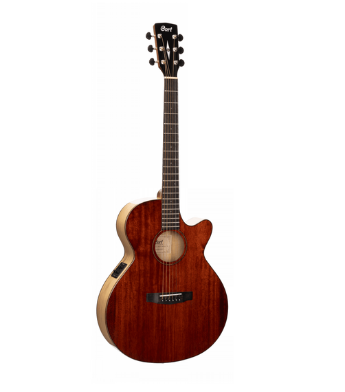Cort SFX-Myrtlewood-BR-WBAG SFX Series - электро-акустическая гитара, с вырезом, коричневая, чехол