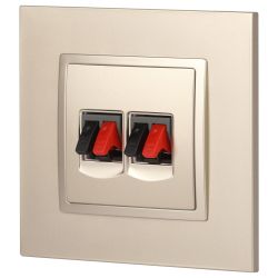 14-3112-04 ЭРА Розетка аудио двойная, IP20, Эра Elegance, шампань | Elegance Шампань