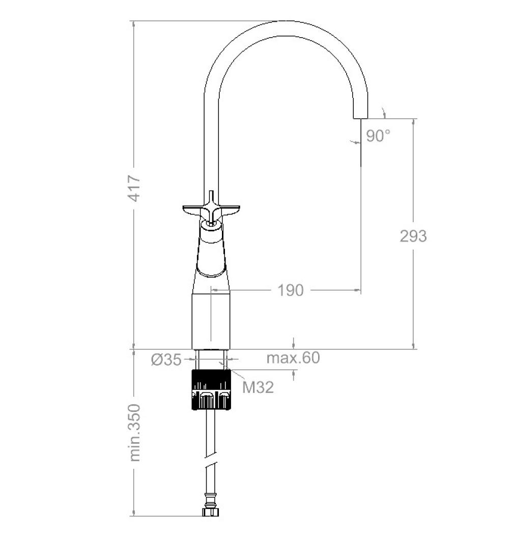 Смеситель для раковины чаши ADAGIO 911001NM чёрный