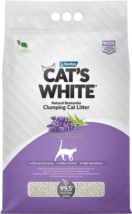 Наполнитель для туалета Cat's White 5л Lavender scented комкующийся с лавандой
