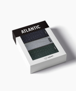 Мужские трусы слипы классика Atlantic, набор 3 шт., хлопок, тёмно-синие + серый меланж + зелёные, 3MP-205