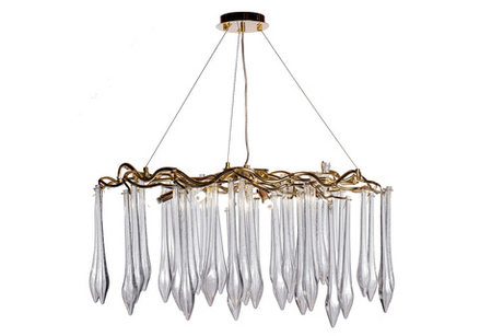 Люстра круглая подвесная 80х50см Garda Decor Капли золото