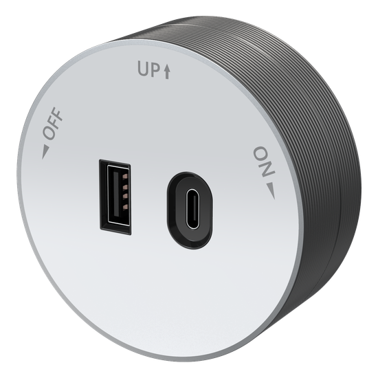 MULTITRACK Розетка 2хUSB (тип А+С) 18 Вт, 5 В/3 А БЕЛЫЙ