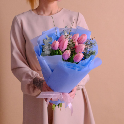 Купить Нежный букет с тюльпанами «Тиз Бутс» #844