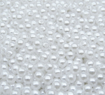 БА001НН5 Акриловые бусины круглые, цвет: белый, размер: 4 мм, 15 гр.
