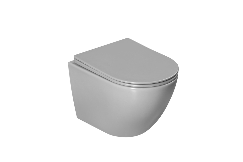 Унитаз подвесной Globo VT1-14TMG Tornado, цвет серый матовый, ультратонкое soft-close сиденье