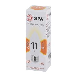 Лампа светодиодная ЭРА STD LED B35-11W-827-E27 11Вт свеча теплый белый свет Е27 | Лампы cветодиодные Свеча (B/C)