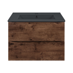 Тумба под раковину Vincea Mia 600 подвесная, 2 выкатных ящика soft close, R.Wood