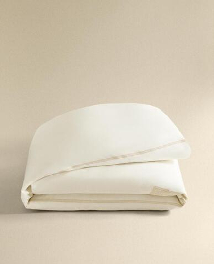 ZARA HOME ПОДОДЕЯЛЬНИК ИЗ САТИНА С ВЫШИВКОЙ (300 НИТЕЙ), ЗОЛОТОЙ