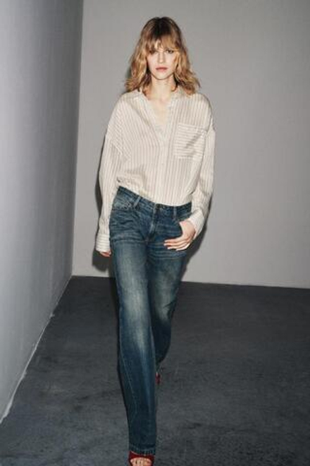 ZARA ДЖИНСЫ BOOTCUT С НИЗКОЙ ПОСАДКОЙ — ZW COLLECTION, СИНИЙ