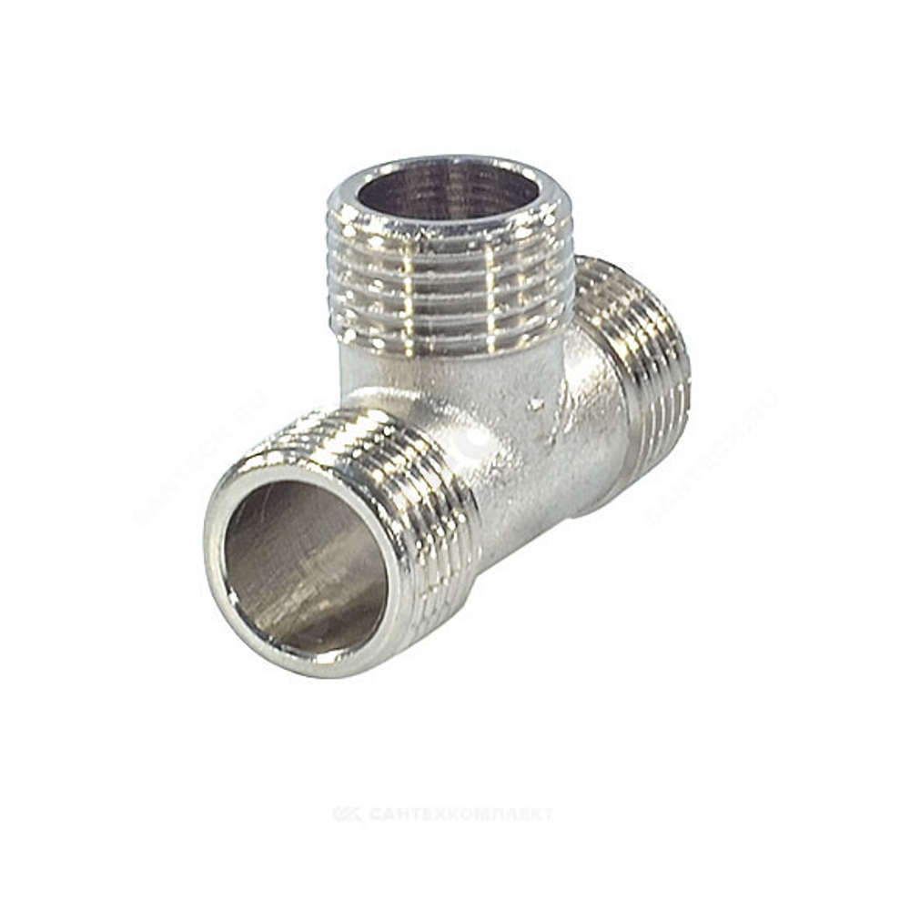 Тройник латунь никель Ду 20 (3/4") НР/НР/НР SantechSystems