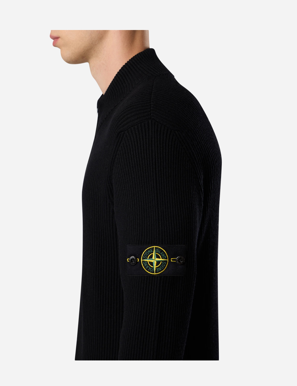 Stone Island Zip-up Jumper Wool Black