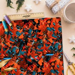 Ткань шифон красные оригами