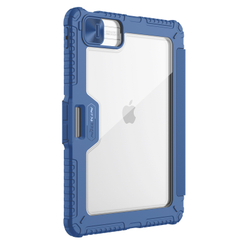 Чехол книжка синего цвета от Nillkin для Apple iPad Pro 11 с 2024 года, серия Bumper Pro Case-Multi Angle Folding Style, многофункциональный складной стиль