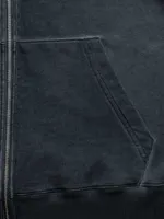 Худи Hardlunch Logo на молнии garment dye темно-серый