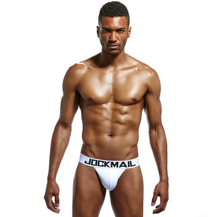 Мужские трусы танга белые JOCKMAIL JM3022-1