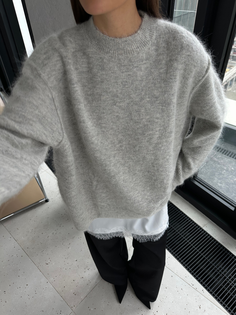 Джемпер альпака светло-серый