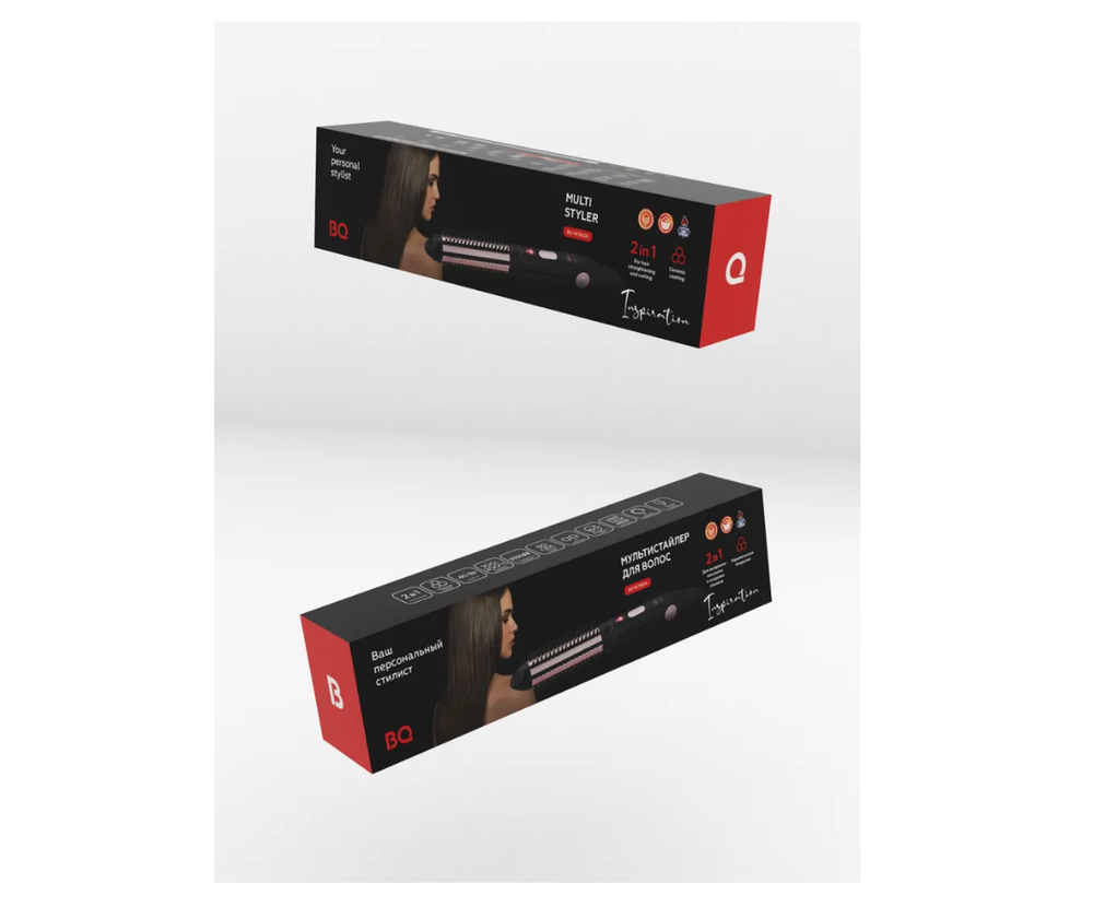 Мультистайлер для волос BQ HST8026 2 в 1 черный/розовый