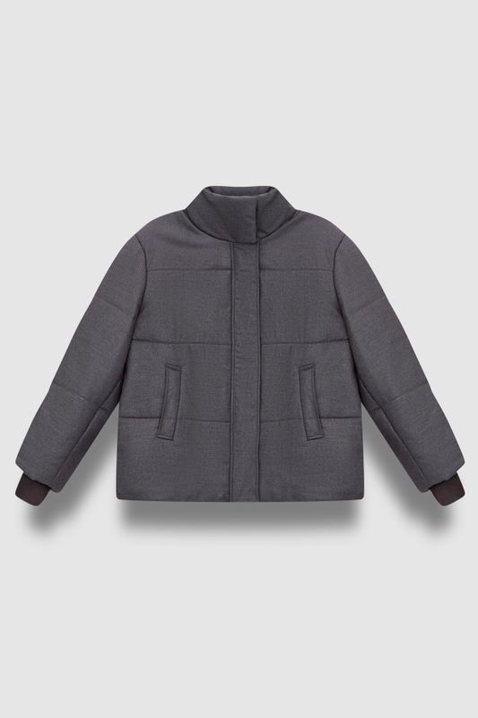 Куртка укороченная стеганая, графит