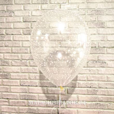 Шар с конфетти "пенопласт Белые шарики"