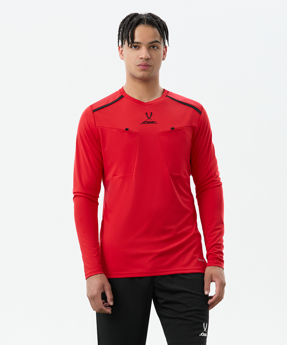 Футболка судейская с длинным рукавом DIVISION PerFormDRY Referee LS Tee, красный