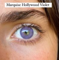 Фиолетовые натуральные цветные линзы Marquise Hollywood violet / Для темных и светлых глаз / 12 месяцев