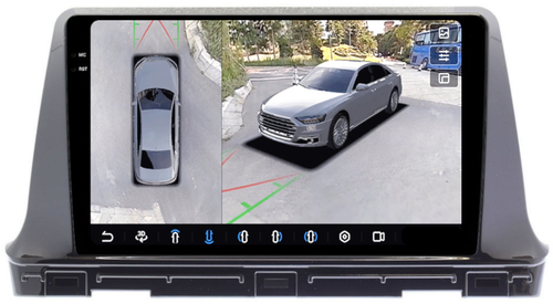 Магнитола для KIA Seltos 2020+ - FarCar BX1221M-360 монитор 10.36" 2K QLED на Android 13, Быстрая, CarPlay, 4G SIM-слот, 4 камеры в комплекте