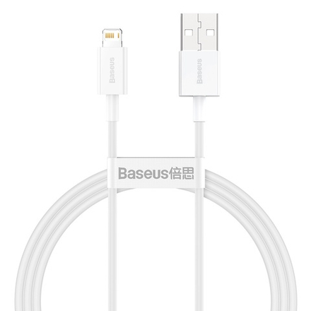 USB-A - Lightning Кабель Baseus Superior Charging+Data 2.4A 1-2m - White