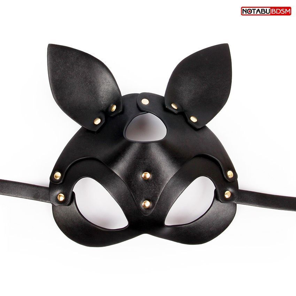 Черная маска с ушками и заклепками (Цвет: черный)
