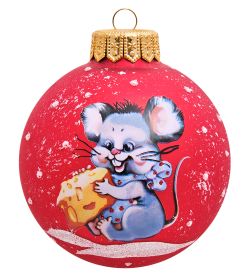 Элита НФШ-1326/4 Ел. украшение Шар «Мышонок с сыром» 100 мм