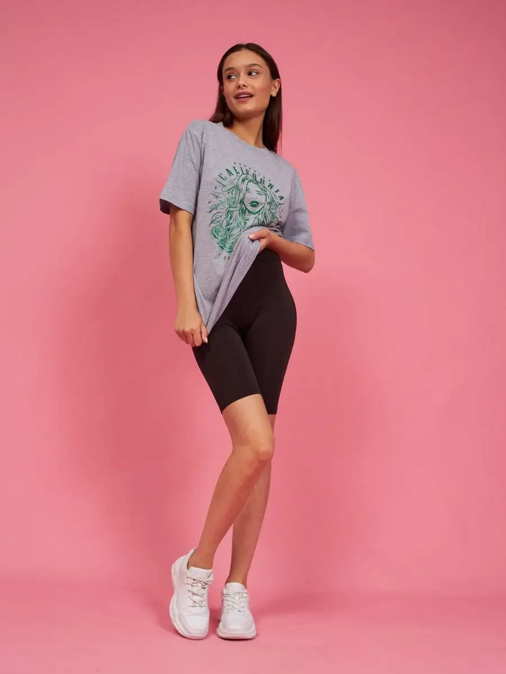 Футболка калифорния женская серая