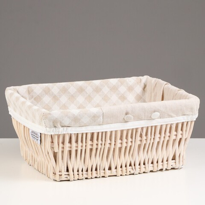 Корзина стеллажная Пуговка, 35х27х15 см (молочный)