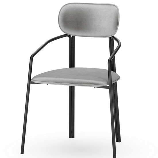 Стул ror, round, велюр, черный/серый