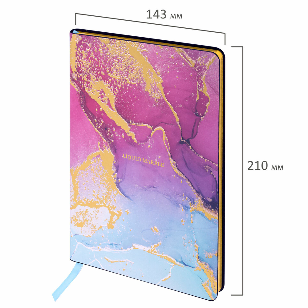 Блокнот А5 (143x210 мм) BRAUBERG VISTA "Marble" под кожу гибкий 80 л. (2 штуки в упаковке)