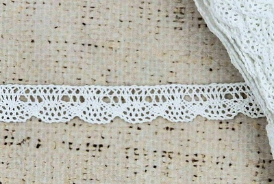 Кружево хлопковое/Тесьма вязаная, ш. 1,5 см, 13.01.103, белый