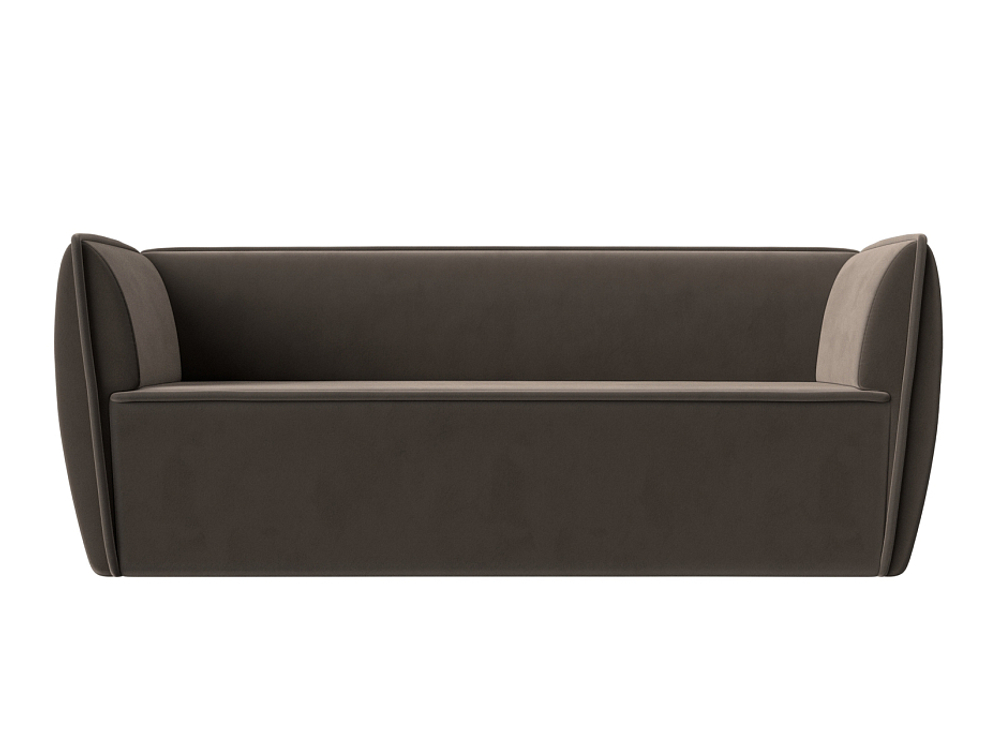 Диван кухонный прямой Бергамо 3-х местный, SEVEN 727 коричневый, Велюр, 112090