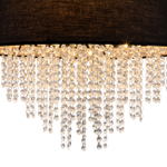 Подвесной светильник 5х60Вт Е27, металл/ткань/хрусталь,  чёрный