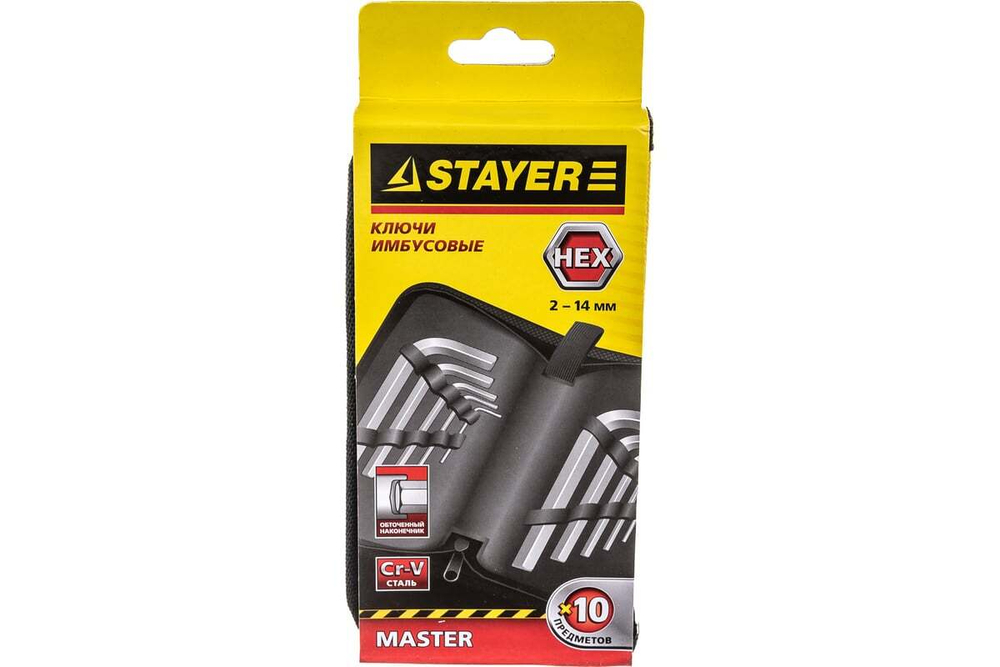 Набор имбусовых коротких ключей STAYER MASTER HEX 2-14мм 2740-H10_z01