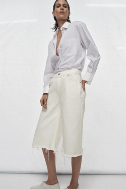 ZARA РУБАШКА В ПОЛОСКУ С КОНТРАСТНЫМ ВОРОТНИКОМ — ZW COLLECTION, ПОЛОСКИ