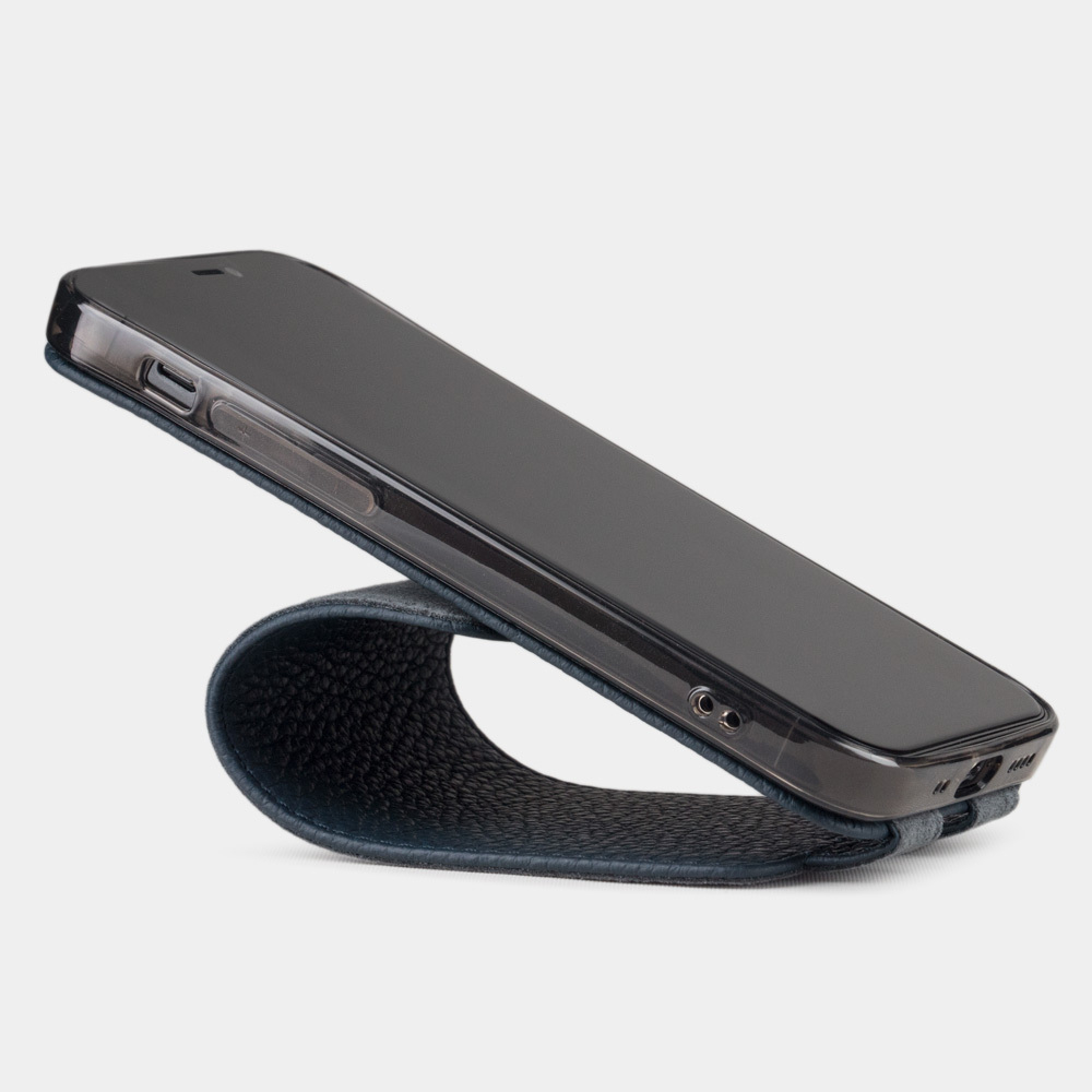 Чехол для iPhone 12 Mini из натуральной кожи теленка, цвета синий