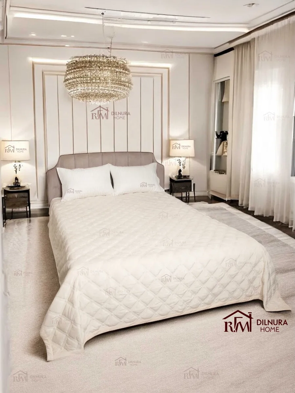 Покрывало 220х240 стеганое для кровати и дивана