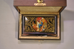 Визитница "Подарок строителю" (роспись Палех)