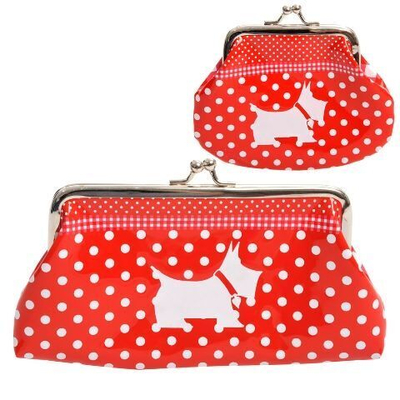 Набор из 2-х Косметичек "Собака" красный 10х2х18см